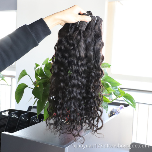 Mayqueen Hair Vendors Water Wave 9a 10a Raw India Hair Extension Virgin Cutice Aligined Human Hair Bundles for Bulk Wholesale